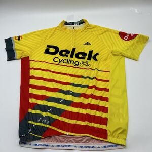 Ascend Men’s Cycling Jersey Size XL Delek Cycling Yellow Red